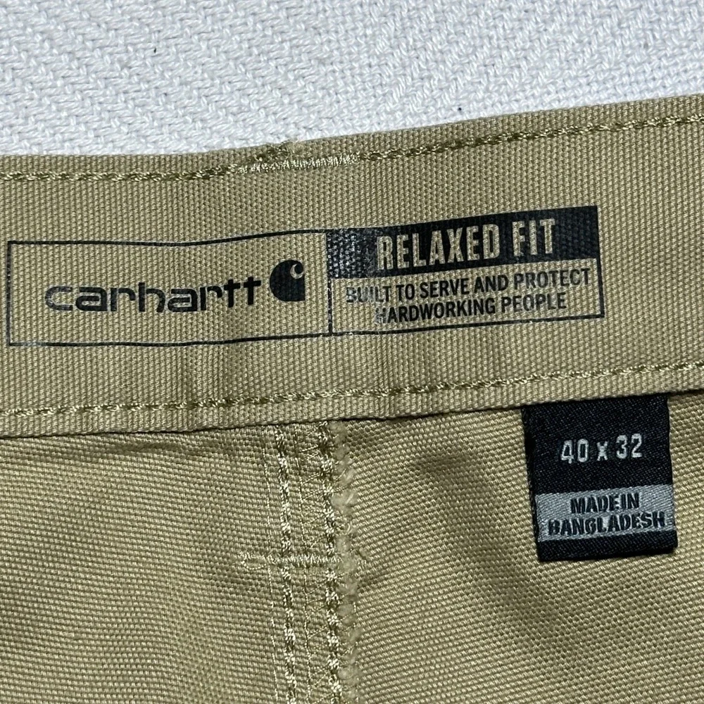 NEW Carhartt Rugged Flex Canvas Work Pants Mens 40x32 Relaxed Fit Tan BN2291-M